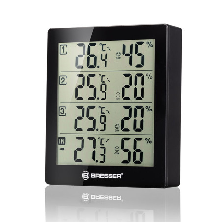 BRESSER Thermomètre Temeo Hygro Quadro noire - 7000020CM3000