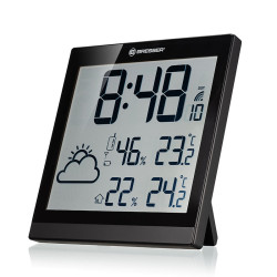 BRESSER Horloge météo LCD TemeoTrend JC - noire - 7004404CM3000