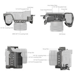 SMALLRIG HawkLock Kit cage à dégagement rapide avec poignée en silicone pour Sony Alpha 7C II / 7CR 5198