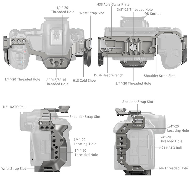 SMALLRIG 4977 HawkLock Quick Release Cage for Canon EOS R5 Mark II