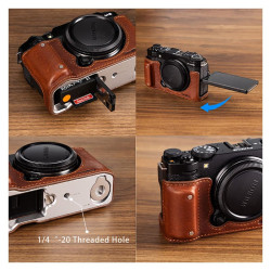 SMALLRIG 4880 Camera Leather Half Case Kit for FUJIFILM X-M5 (Brown)