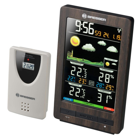 OCCASION BRESSER ClimaTrend WS Radio avec écran d'affichage couleurs, aspect bois