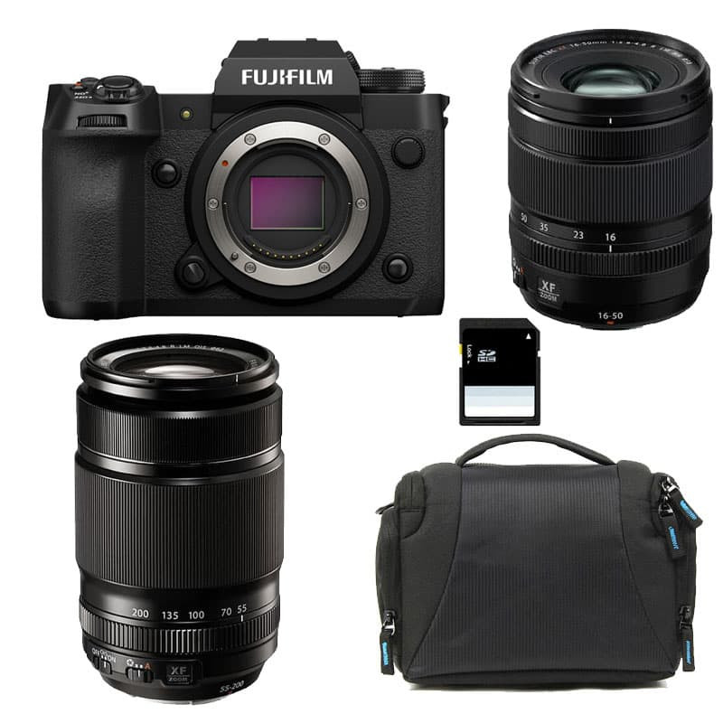 FUJIFILM X-H2 + Objectif Fujinon XF 16-50mm + XF 55-200mm F3.5-4.8 R LM OIS Garanti 3 ans + Sac + Carte SD 8 Go