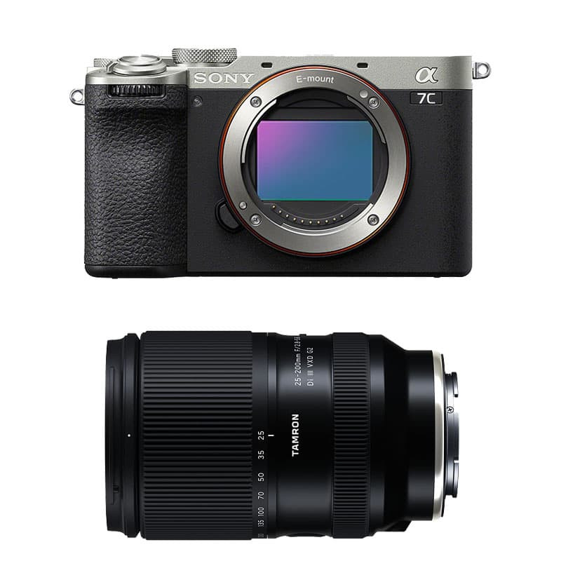 SONY Alpha 7C II Silver + TAMRON Objectif 25-200mm f/2.8-5.6 Di III VXD G2 Garanti 3 ans