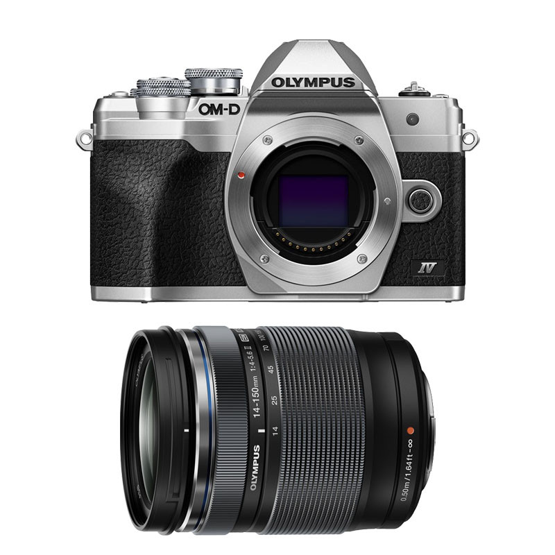 OLYMPUS OM-D E-M10 IV SILVER + Objectif M.ZUIKO DIGITAL ED 14-150mm f/4-5.6 II Garanti 3 ans