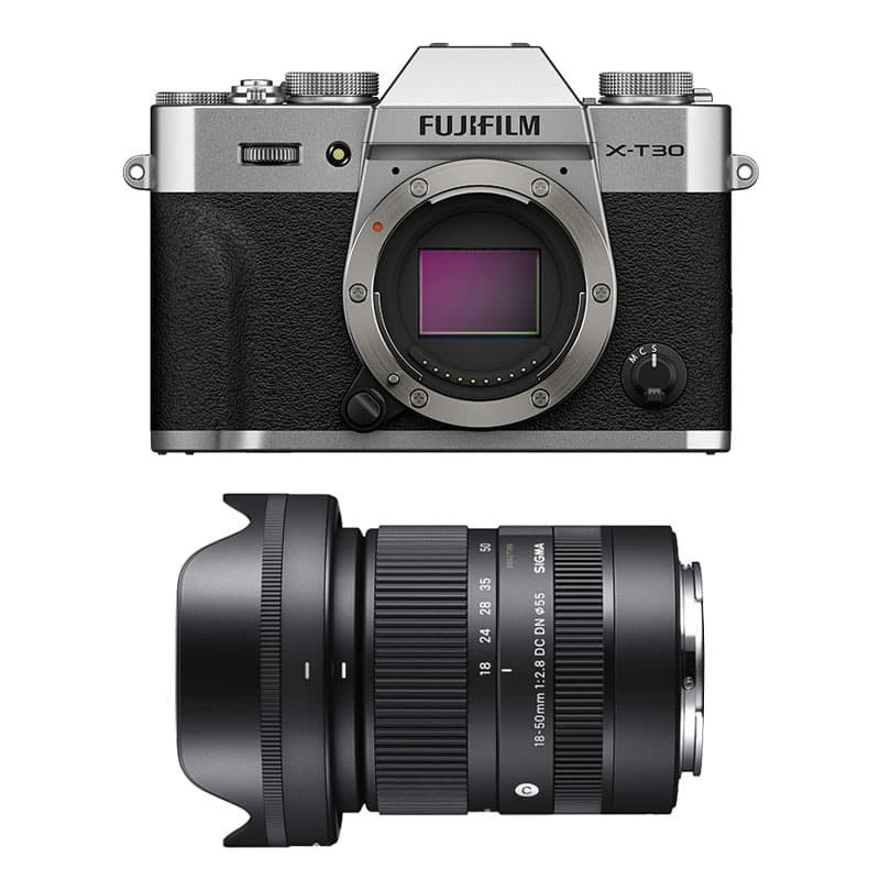 FUJIFILM X-T30 III ARGENT + Objectif SIGMA 18-50 f/2.8 DC DN Contemporary