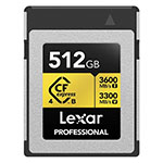 Carte CFexpress rapide Lexar 512Go 3300 MB/s