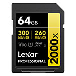 Carte SD rapide Lexar 64Go 260 MB/s