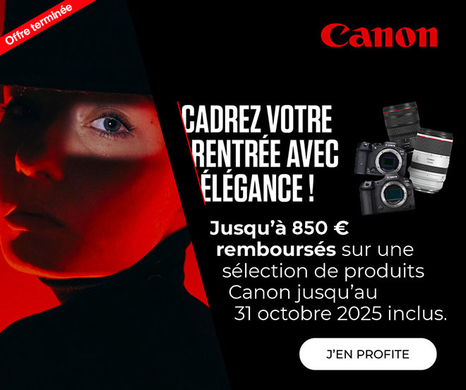 Jusqu'à 850€ remboursés sur une sélection de produits Canon du 1er septembre au 31 octobre