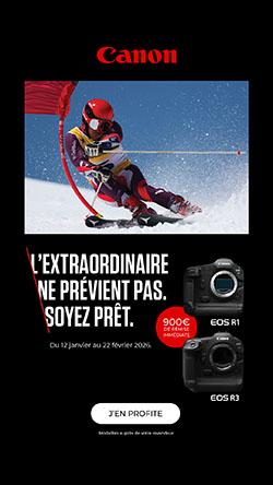900€ de remise pour l'achat d'un Canon EOS R1 ou R3 jusqu'au 22 février