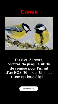 Jusqu'à 400€ de remise pour l'achat d'un EOS R6 III ou R5 II nus + une optique éligible