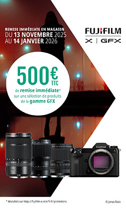 500€ de remise sur une sélection de produits Fujifilm de la gamme GFX jusqu'au 14 janvier 2026