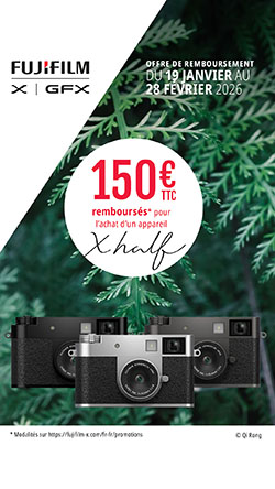 Fujifilm vous rembourse 150€ pour l'achat d'un X half jusqu'au 28 février
