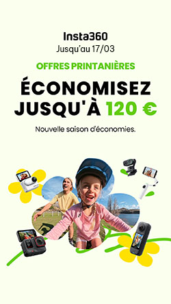 Jusqu'à 120€ de remise sur une sélection de produits Insta360 du 10 au 17 mars