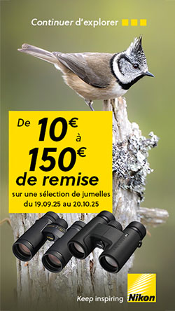 Jusqu'à 150€ de remise sur une sélection de jumelles Nikon du 19 septembre au 20 octobre