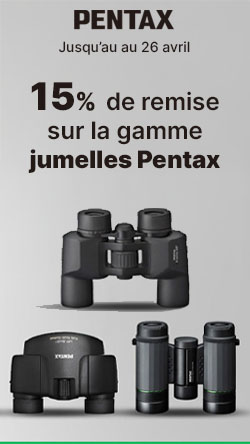 15% de remise sur les jumelles Pentax jusqu'au 26 avril
