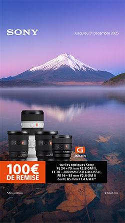 100€ de remise sur une sélection d'optiques Sony GM II jusqu'au 31 décembre