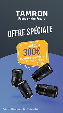 Jusqu'à 300€ de remise sur une sélection d'optiques Tamron, du 13 février au 2 mars