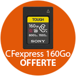 Carte CFexpress 160Go offerte pour l'achat d'une FX3 jusqu'au 31 mars