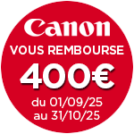400€ remboursés pour l'achat d'un EOS R5 II + optique éligible jusqu'au 31 octobre