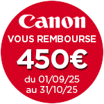 450€ remboursés pour l'achat d'un EOS R6 II + optique éligible jusqu'au 31 octobre