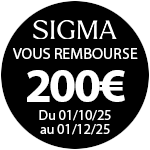 200€ remboursés pour l'achat de cet objectif Sigma jusqu'au 1er décembre