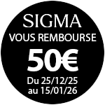 50€ remboursés pour l'achat d'un Alpha 6100 + optique Sigma jusqu'au 15 janvier 2026