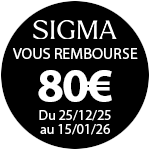 80€ remboursés pour l'achat d'un X-T50 + optique Sigma jusqu'au 15 janvier 2026