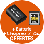 Batterie et CFexpress offertes pour l'achat d'un R5 II jusqu'au 1er décembre