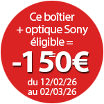 150€ de remise pour l'achat d'un Alpha 6400 + optique éligible jusqu'au 2 mars