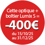 400€ de remise pour l'achat de cet objectif Panasonic + boîtier éligible jusqu'au 31 décembre