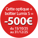 500€ de remise pour l'achat de cet objectif Panasonic + boîtier éligible jusqu'au 31 décembre
