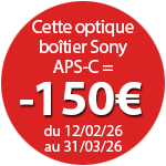 150€ de remise pour l'achat de cette optique Sony + boîtier éligible jusqu'au 31 mars